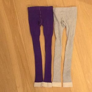 Boden 2 Pairs Footless Tights - Purple, Gray